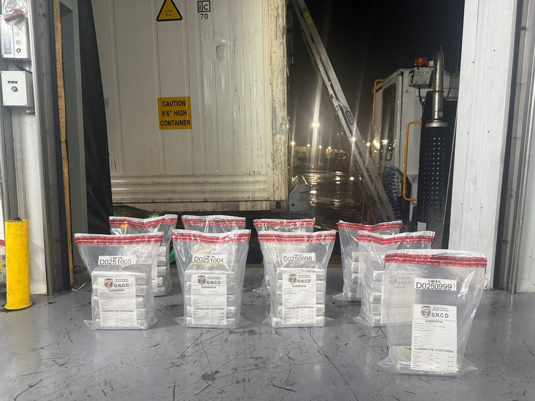 DNCD frustra envío de 41 paquetes de cocaína a Bélgica