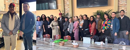 Dominicanos durante la recolección de firmas