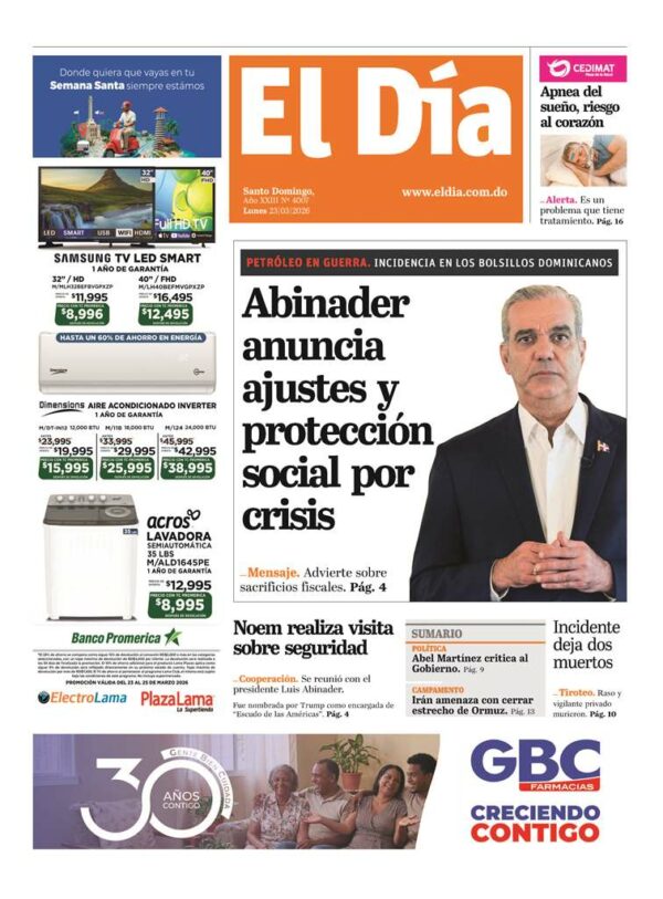 Portada impresa 23-03-2026