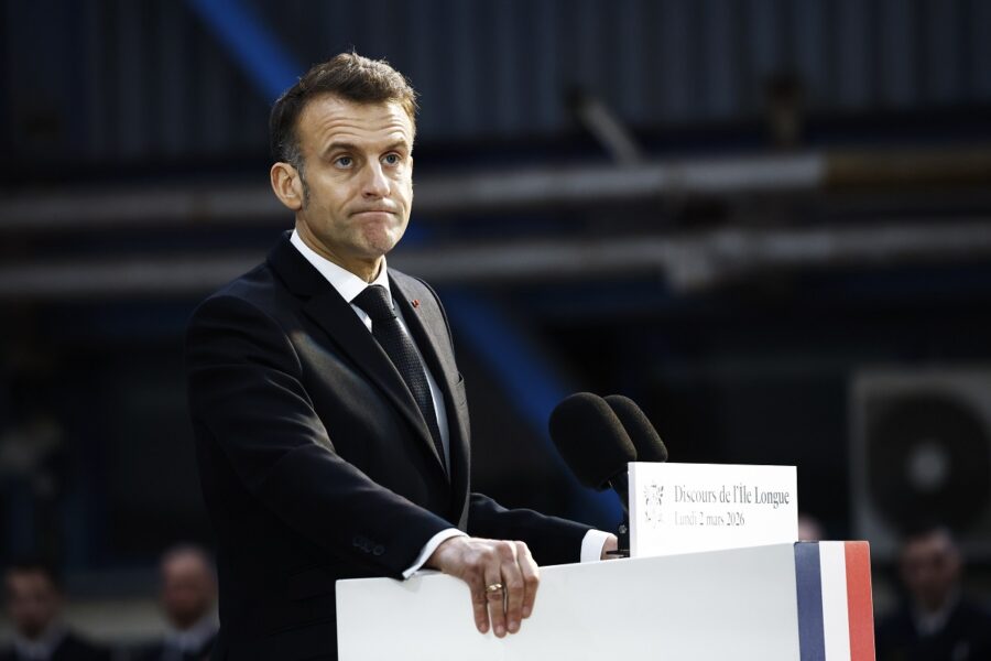 French President Macron visits nuclear submarine navy Base in Ile Longue