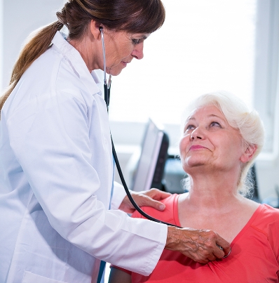 Female doctor examining a patient
