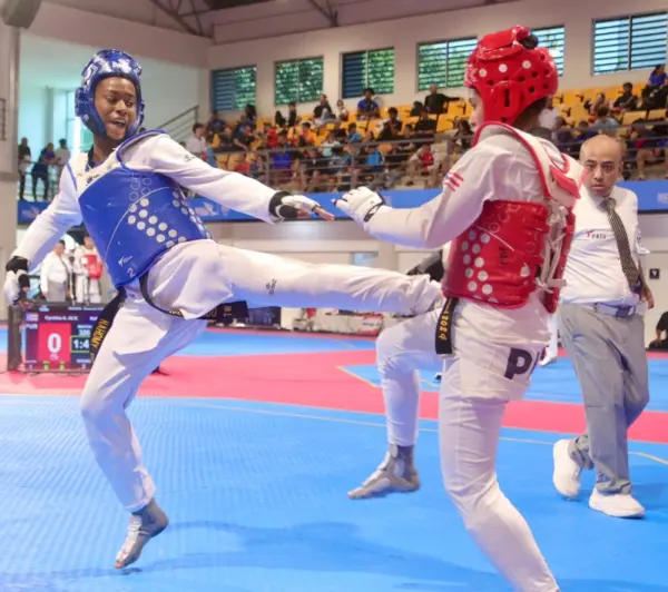 aspecto de un combate, en el marco del  campeonato.