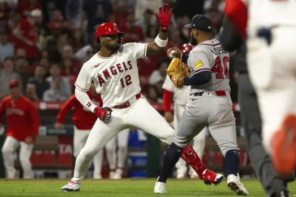 APTOPIX Braves Angels Baseball
