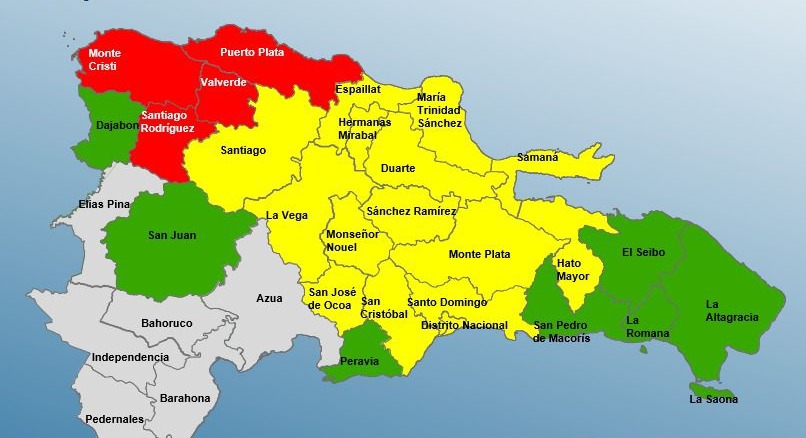 COE eleva a cuatro las provincias en alerta roja por intensas lluvias