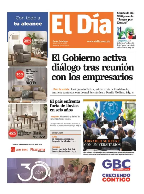 Portada impresa 10-04-2026