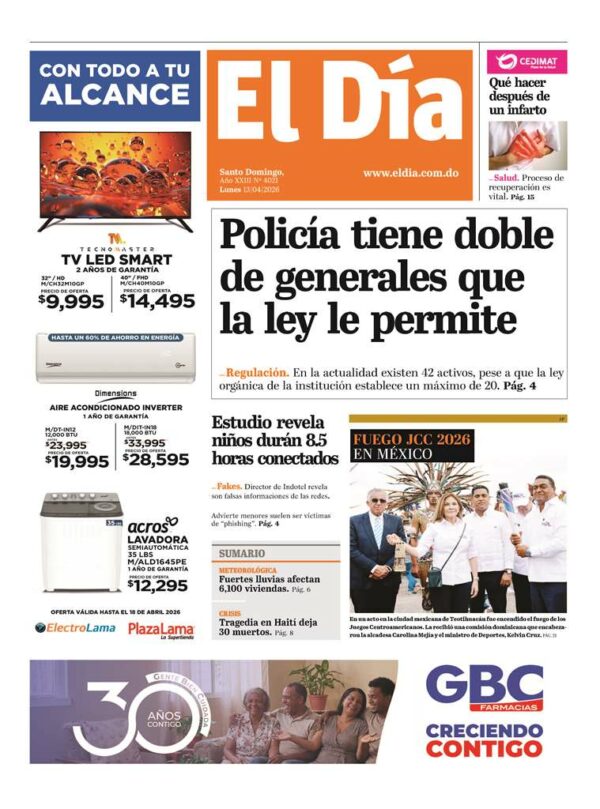 Portada impresa 13-04-2026