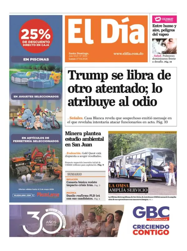 Portada impresa 27-04-2026
