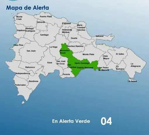 Alerta verde en Santo Domingo y otras tres provincias por lluvias en plena Semana Santa