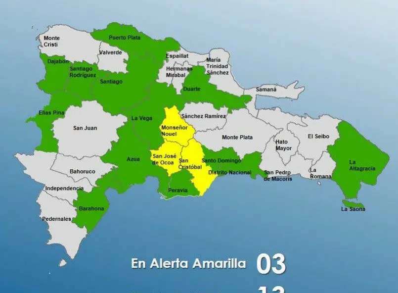 COE eleva alertas por lluvias: tres provincias en amarilla y 13 en verde