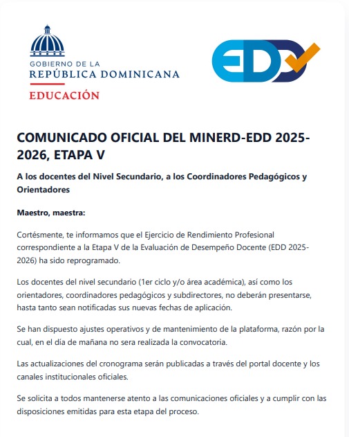 Atención docentes: dejan sin efecto convocatoria de evaluación de hoy