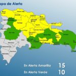 COE eleva a 14 provincias y el Distrito Nacional en alerta amarilla por lluvias