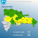 COE mantiene a 11 provincias en alerta amarilla y 15 en verde por lluvias