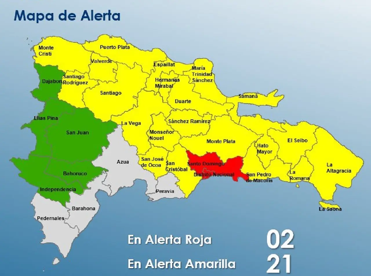 COE coloca la provincia Santo Domingo y el Distrito Nacional en alerta roja por lluvias