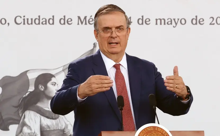 Marcelo Ebrard durante la presentación de los datos.