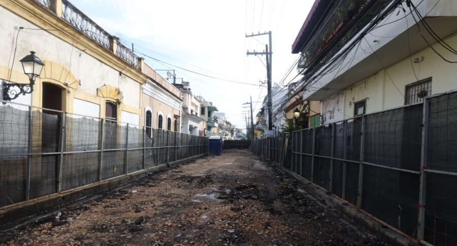 calle Padre Billini, como parte de un programa de embellecimiento de la zona.  José Francisco