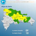 COE mantiene 19 provincias bajo alerta por vaguada