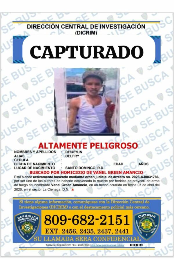 Carlos Andrés Echavarría González, alias “Defreilin”, fue capturado en Neyba