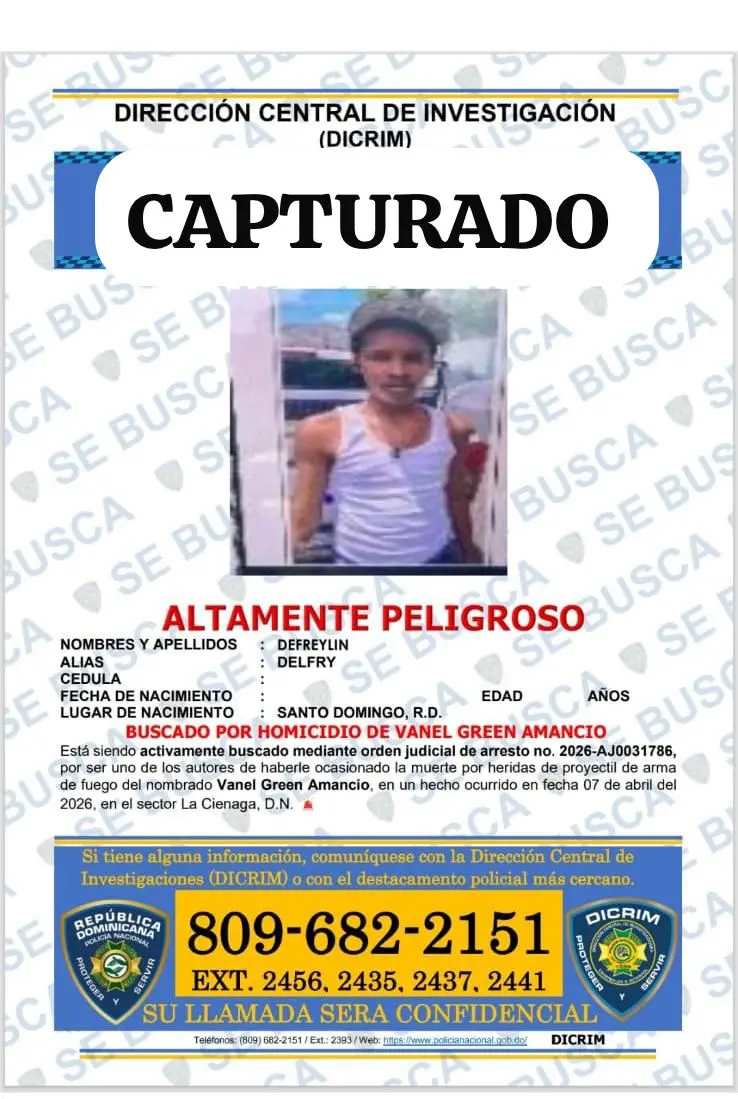 Carlos Andrés Echavarría González, alias “Defreilin”, fue capturado en Neyba
