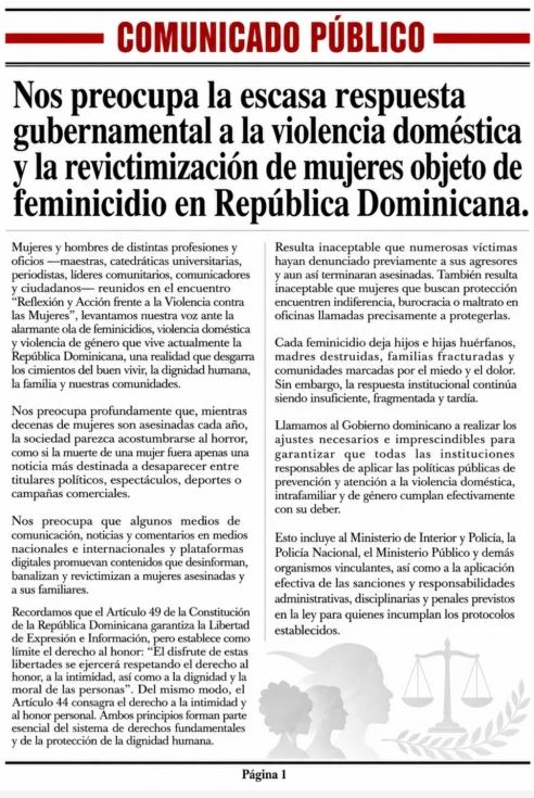 Exigen acciones urgentes contra los feminicidios en el país