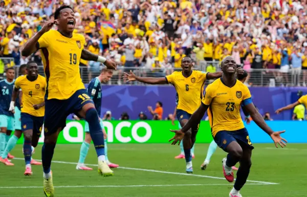 Gonzalo Plata, autor del gol que dio la emocionante victoria a Ecuador sobre Alemania.  Ap