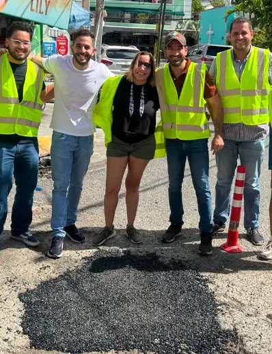 Uno de los baches intervenidos por Opción Democrática.