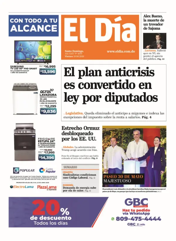 Portada edición impresa 19-06-26