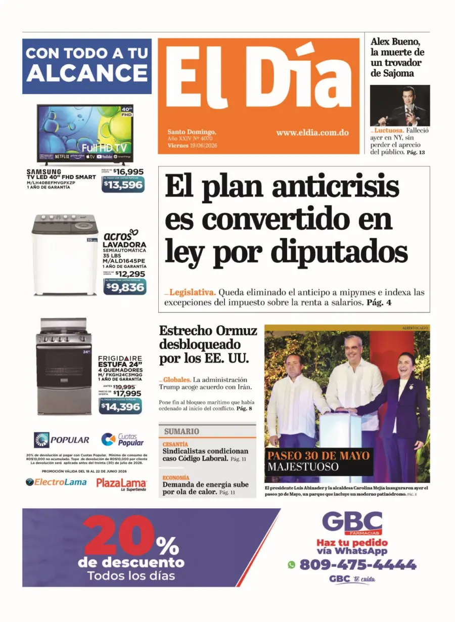 Portada edición impresa 19-06-26
