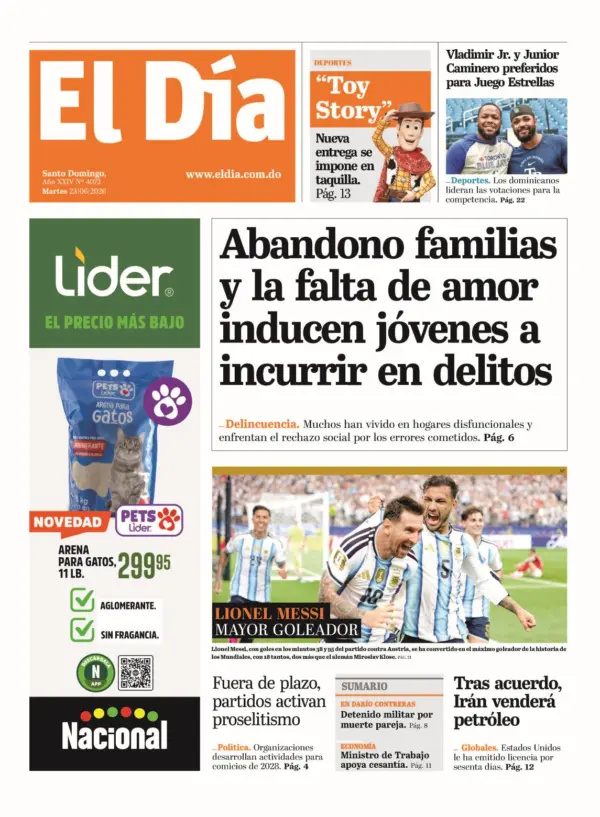 Portada edición impresa 23 de junio 2026