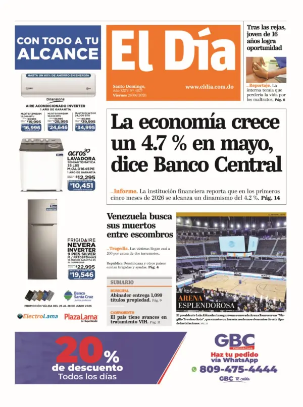 Portada edición impresa 26-06-2026