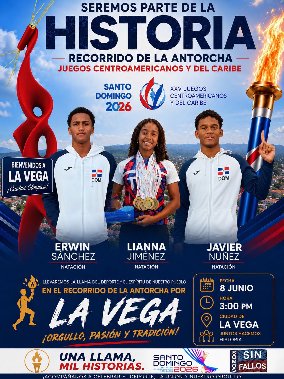 La Vega declara día de regocijo por llegada de antorcha de Juegos Centroamericanos y del Caribe 2026