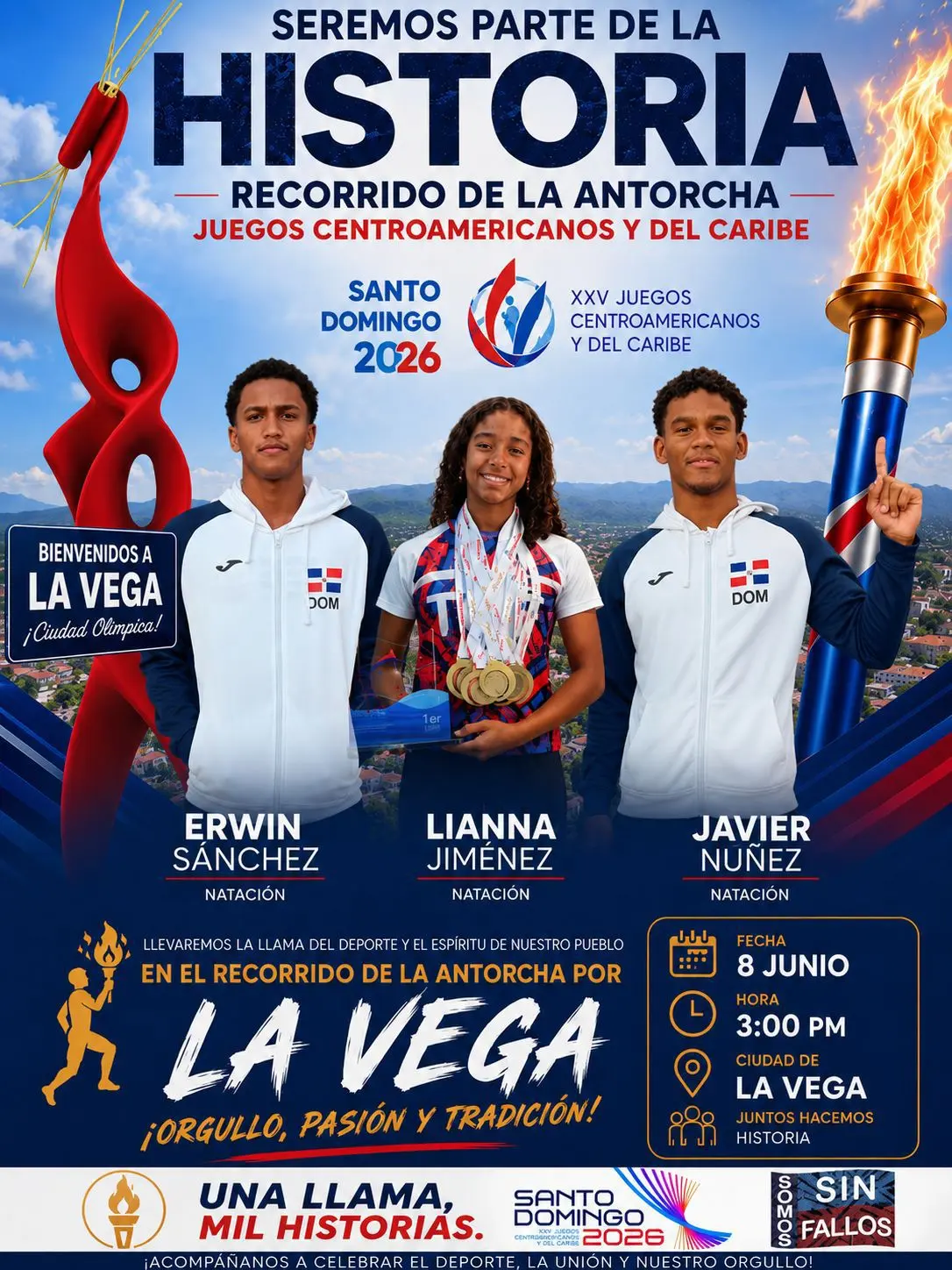 La Vega declara día de regocijo por llegada de antorcha de Juegos Centroamericanos y del Caribe 2026