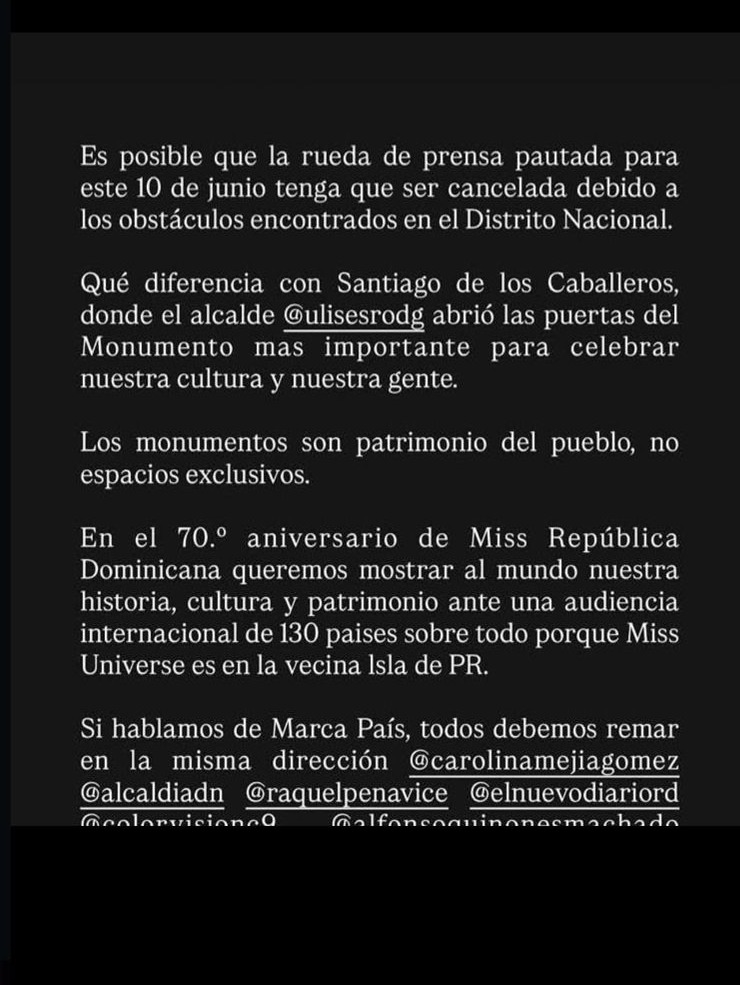 La queja de Magali Febles por las limitaciones a Miss Universo República Dominicana