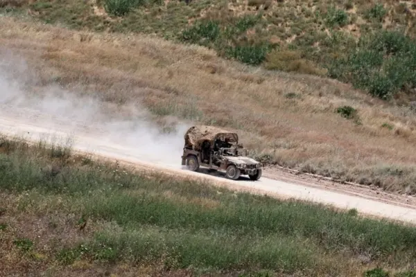 Un vehículo militar israelí en el sur del Líbano.