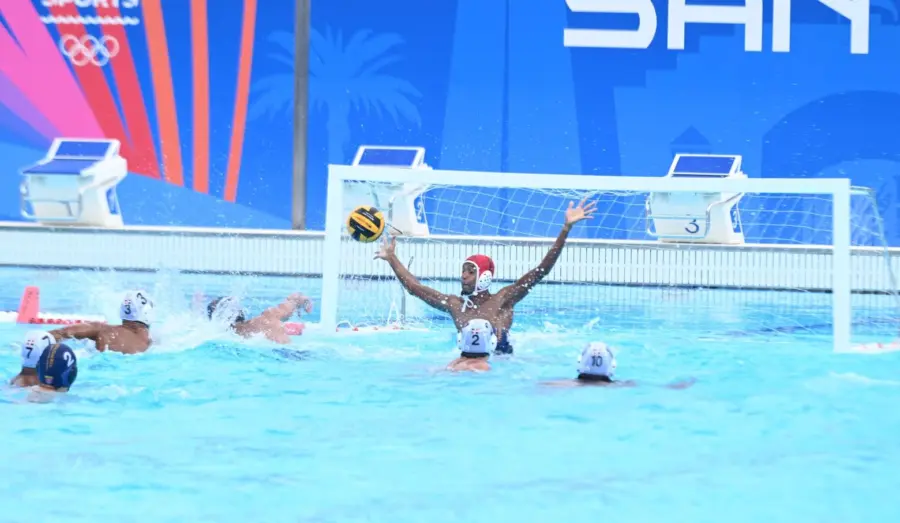 Acción del partido entre Dominicana ante Colombia.