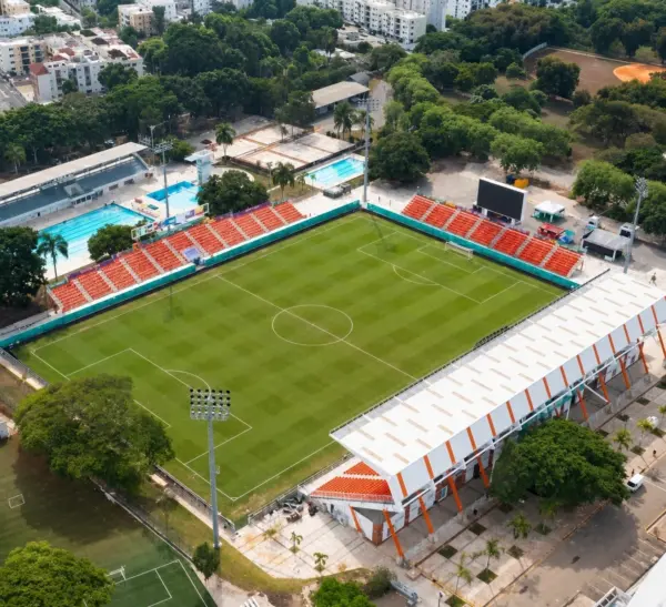 El escenario está listo para acoger los partidos de fútbol