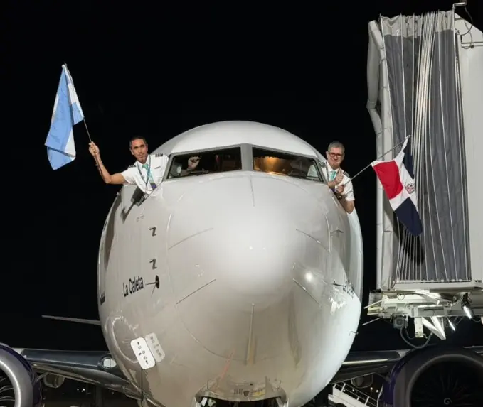 Llegada de ejecutivos de  Arajet a Rosario en Argentina.