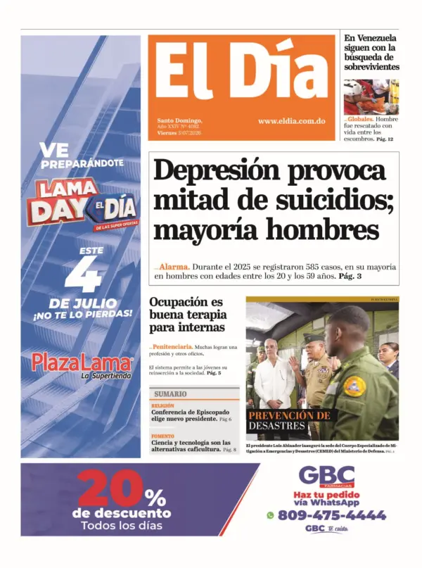 Portada edición impresa 03-07-2026