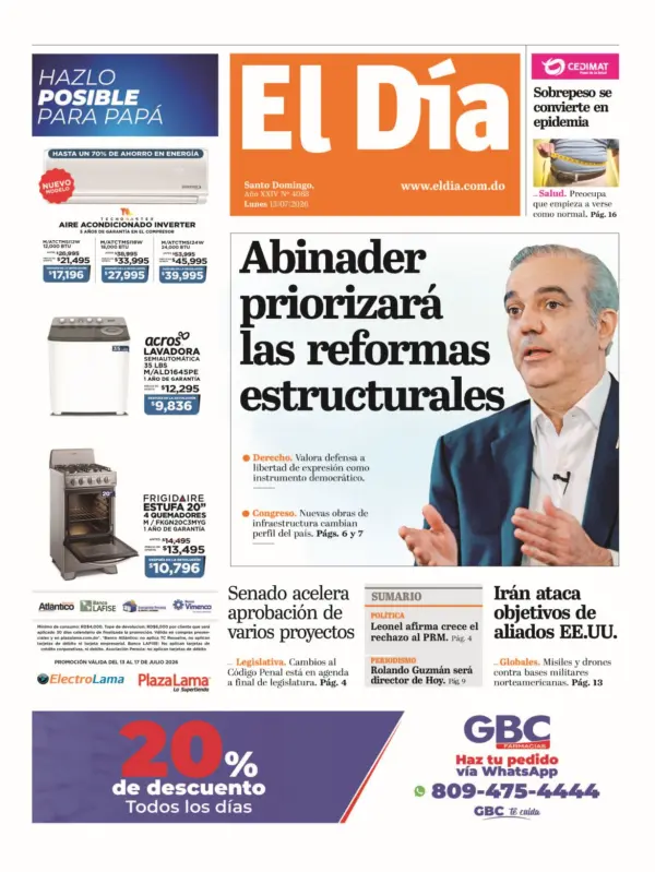 Portada impresa 13-07-2026