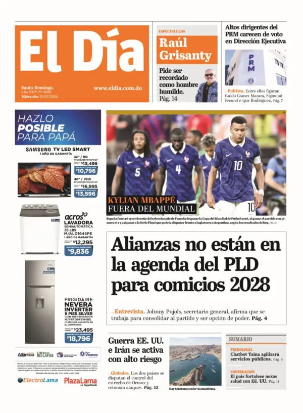 Portada impresa 15-07-2026
