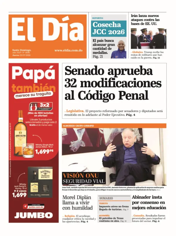 Portada impresa 23-07-2026