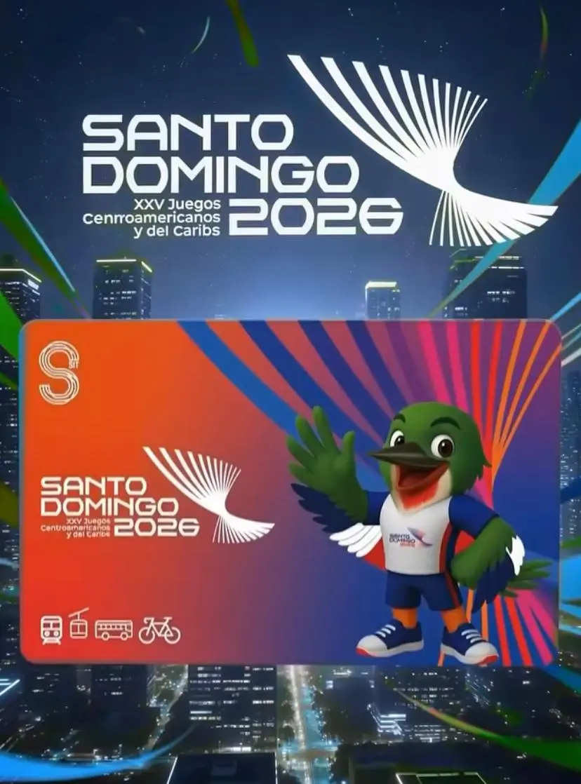 Tarjeta recargable conmemorativa de los XXV Juegos Centroamericanos y del Caribe Santo Domingo 2026.jpg