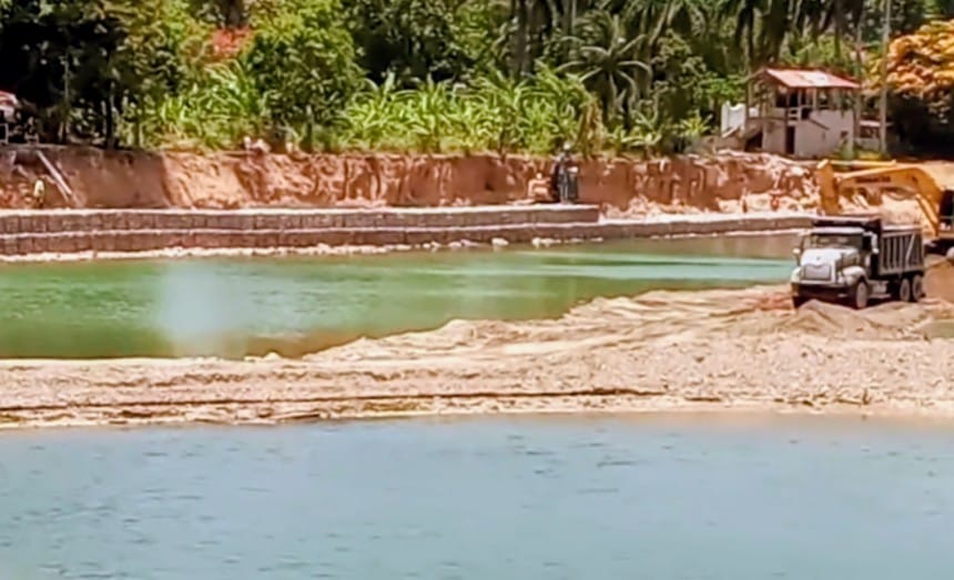 Avanza construcción muros de gaviones en Sabaneta de Yásica para evitar inundaciones y proteger sectores