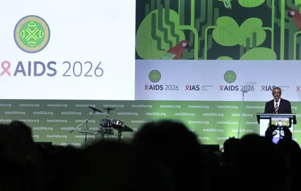 El director general de la Organización Mundial de la Salud (OMS), Tedros Adhanom Ghebreyesus, habla durante la apertura de la vigésima sexta edición de la Conferencia Internacional sobre el Sida, en el Centro de Convenciones de Riocentro, en Río de Janeiro (Brasil). EFE/ André Coelho