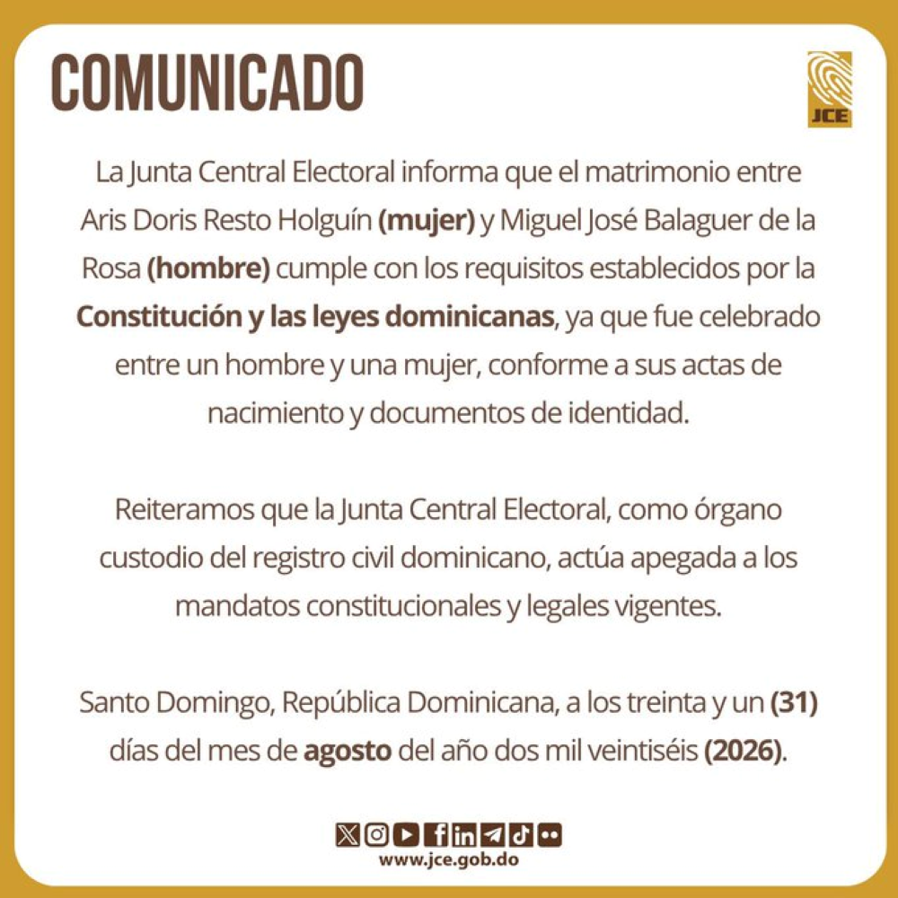 Comunicado de la JCE