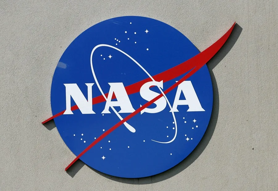 Fotografía de archivo del logo de la NASA.