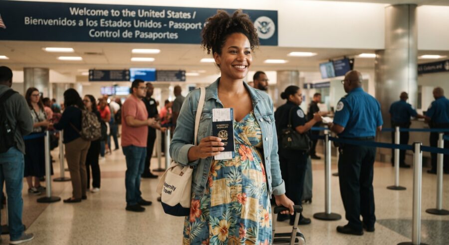 Embarazada viajando a Estados Unidos