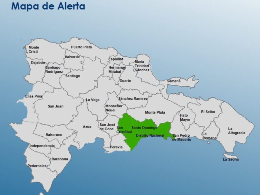 Mapa de alerta del Centro de Operaciones de Emergencias.