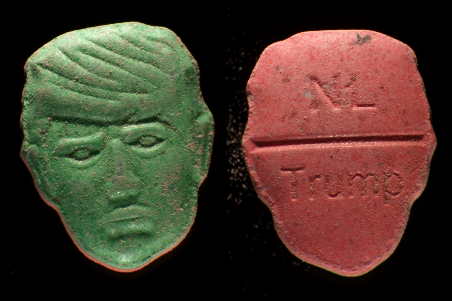 Emiten “alerta roja” por pastillas de éxtasis con forma de Trump que podrían ser letales