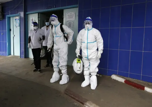 Imagen de un control sanitario por el ébola.
