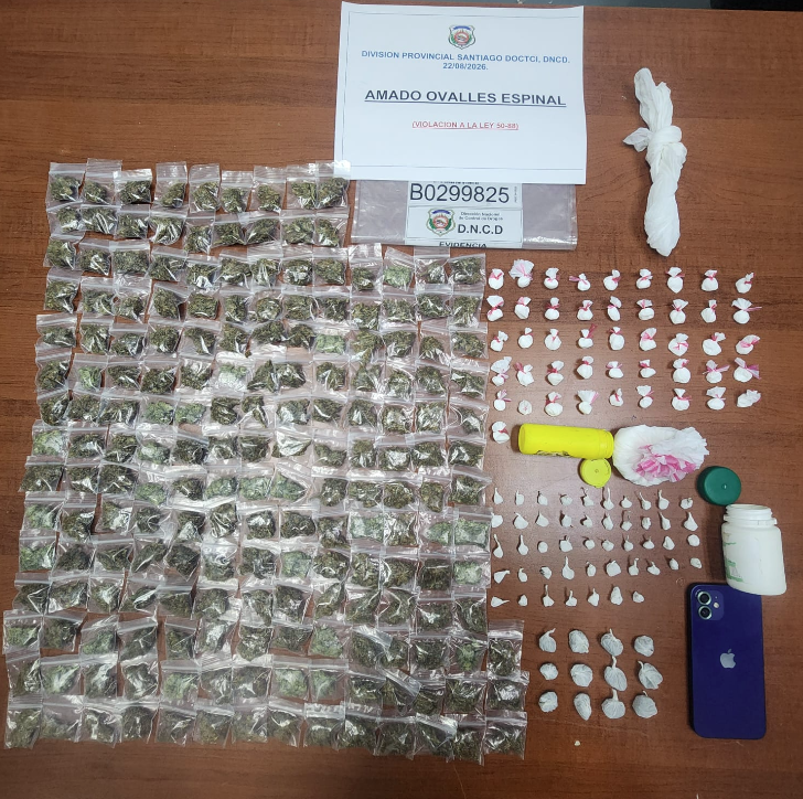 DNCD arresta a 63 personas y ocupa más de 12,700 gramos de drogas en Santiago y Puerto Plata